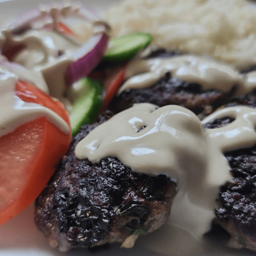 Ball meat with persey rice and tahini