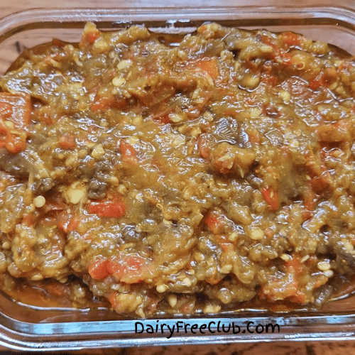 Dairy free Roasted Eggplant & Pepper Salad